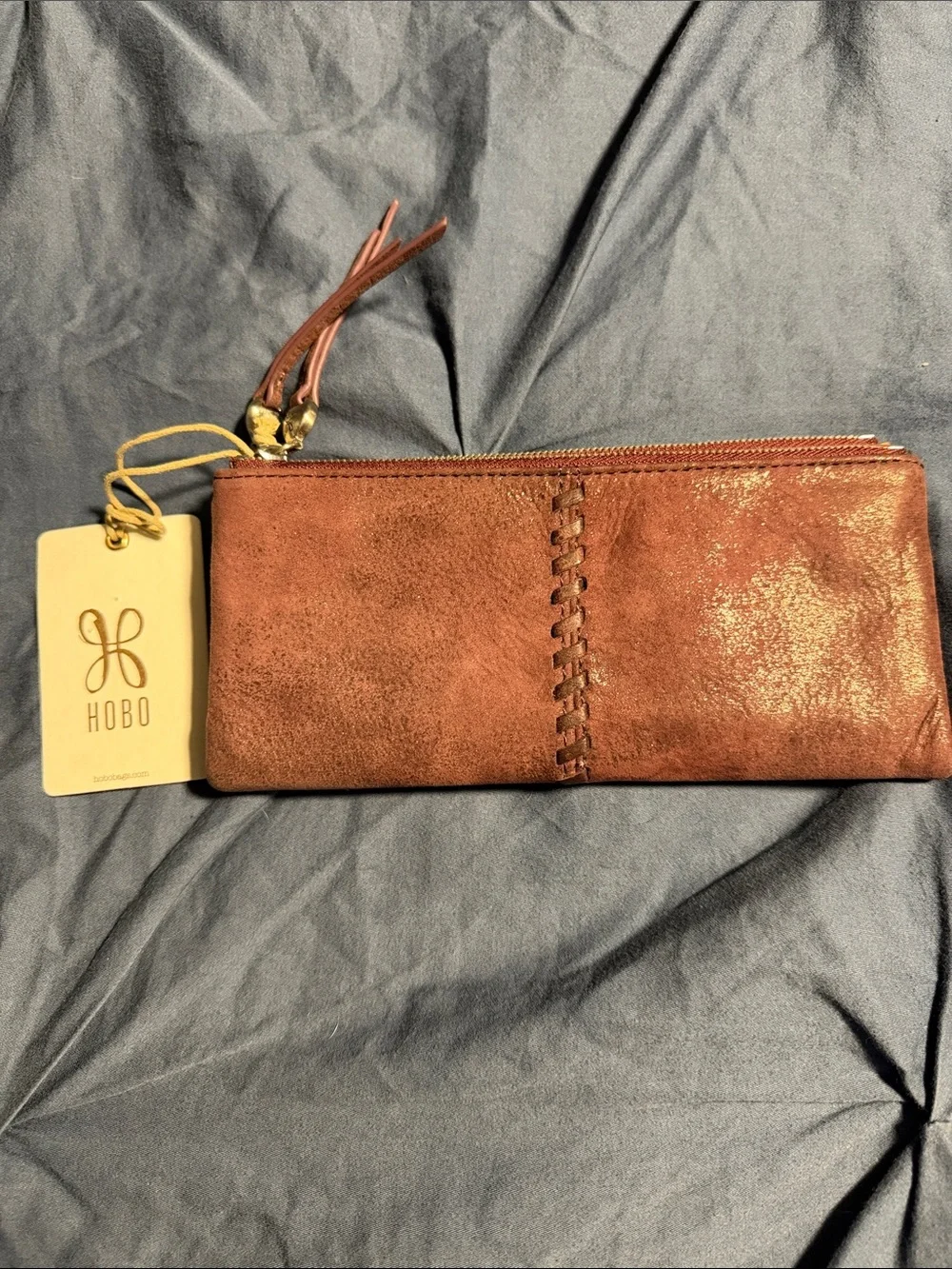 HOBO Bordeaux Plum Leather Wallet Clutch
